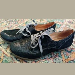 Naya TIBER Black Textured Leather Oxfords 8.5